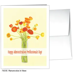 Ranunculus In Vase, Greeting Card (7923E)