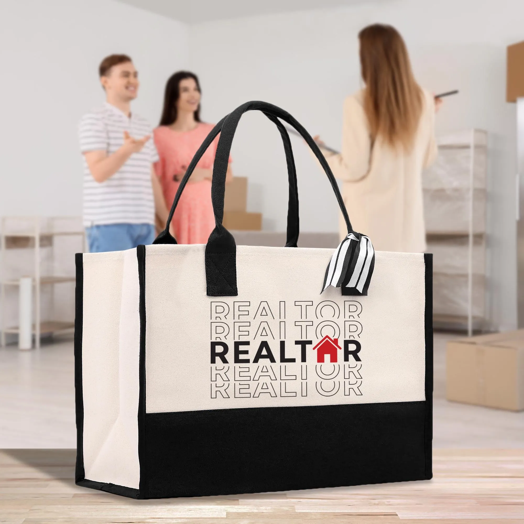 Realtor Cotton Canvas Tote Bag Real Estate Agent Gift Bulk Realtor Swag Bag (RET1018)