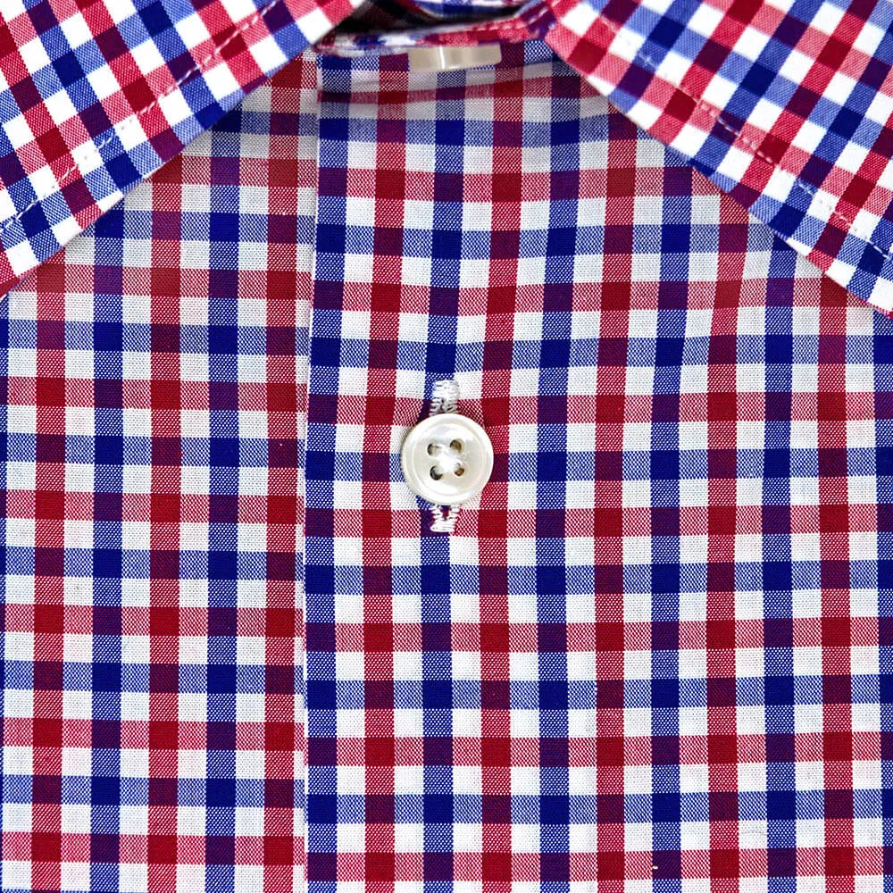 Red and Blue Checked Dress Shirt | The Kang