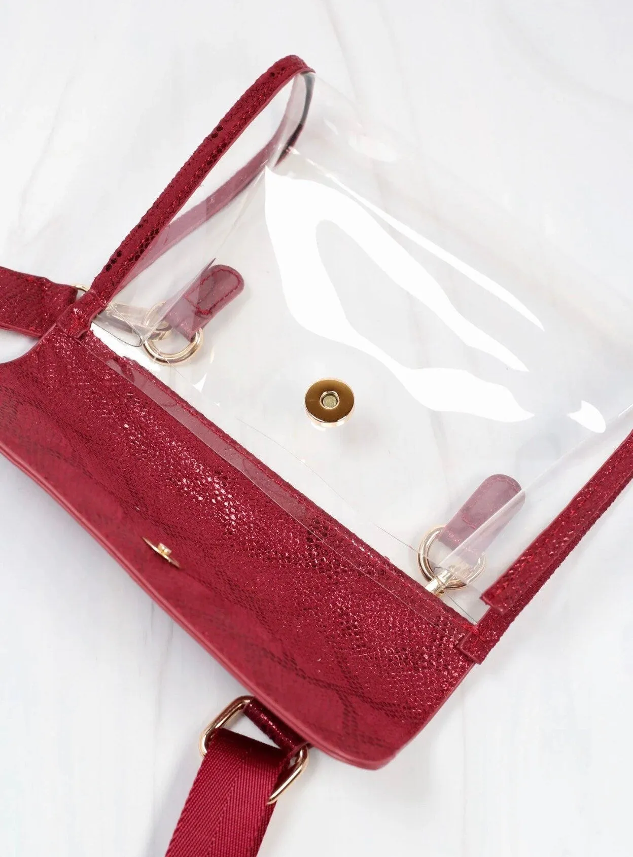 Red clear Stadium bag crossbody Fanny pack