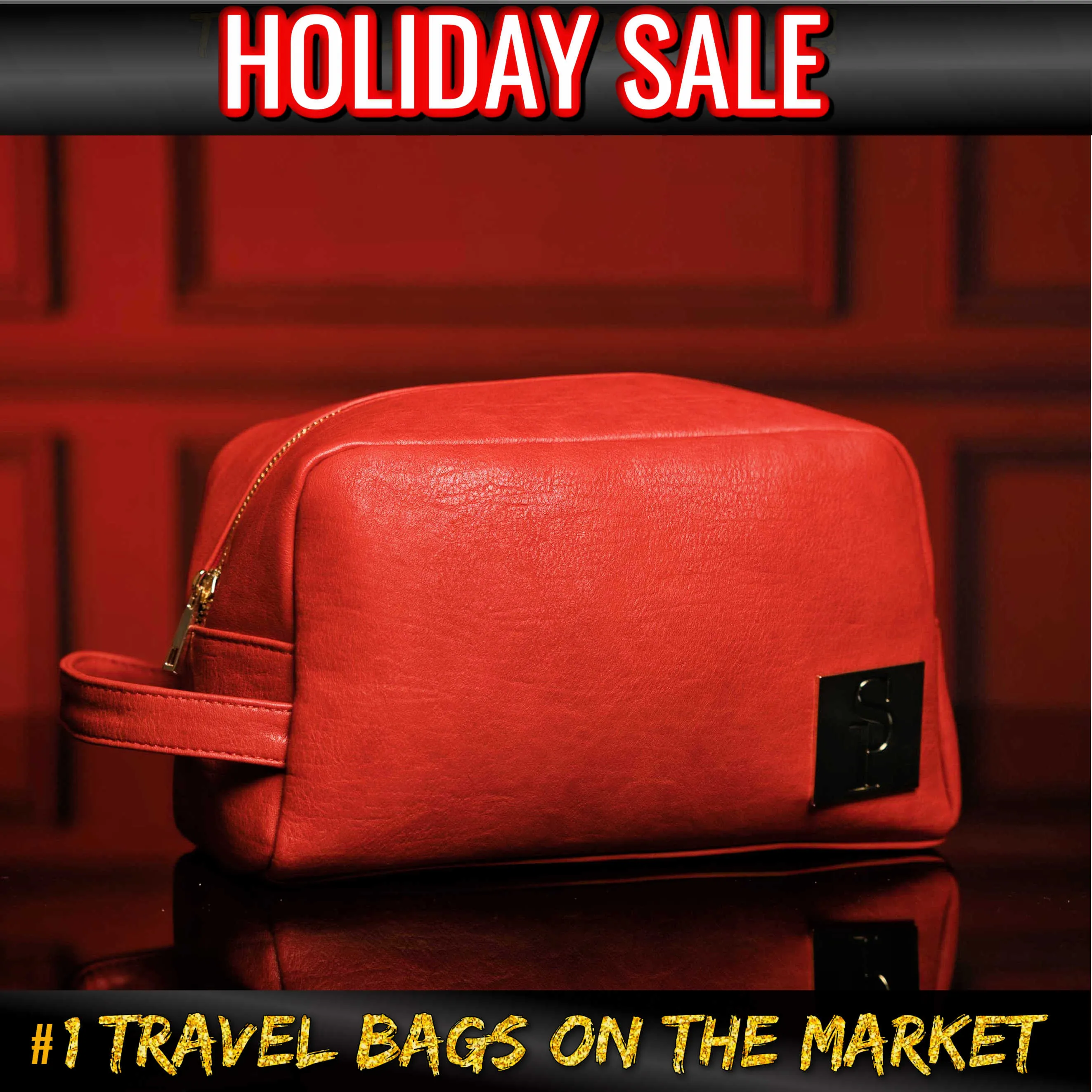 Red Leather Toiletry (HOLIDAY SALE)