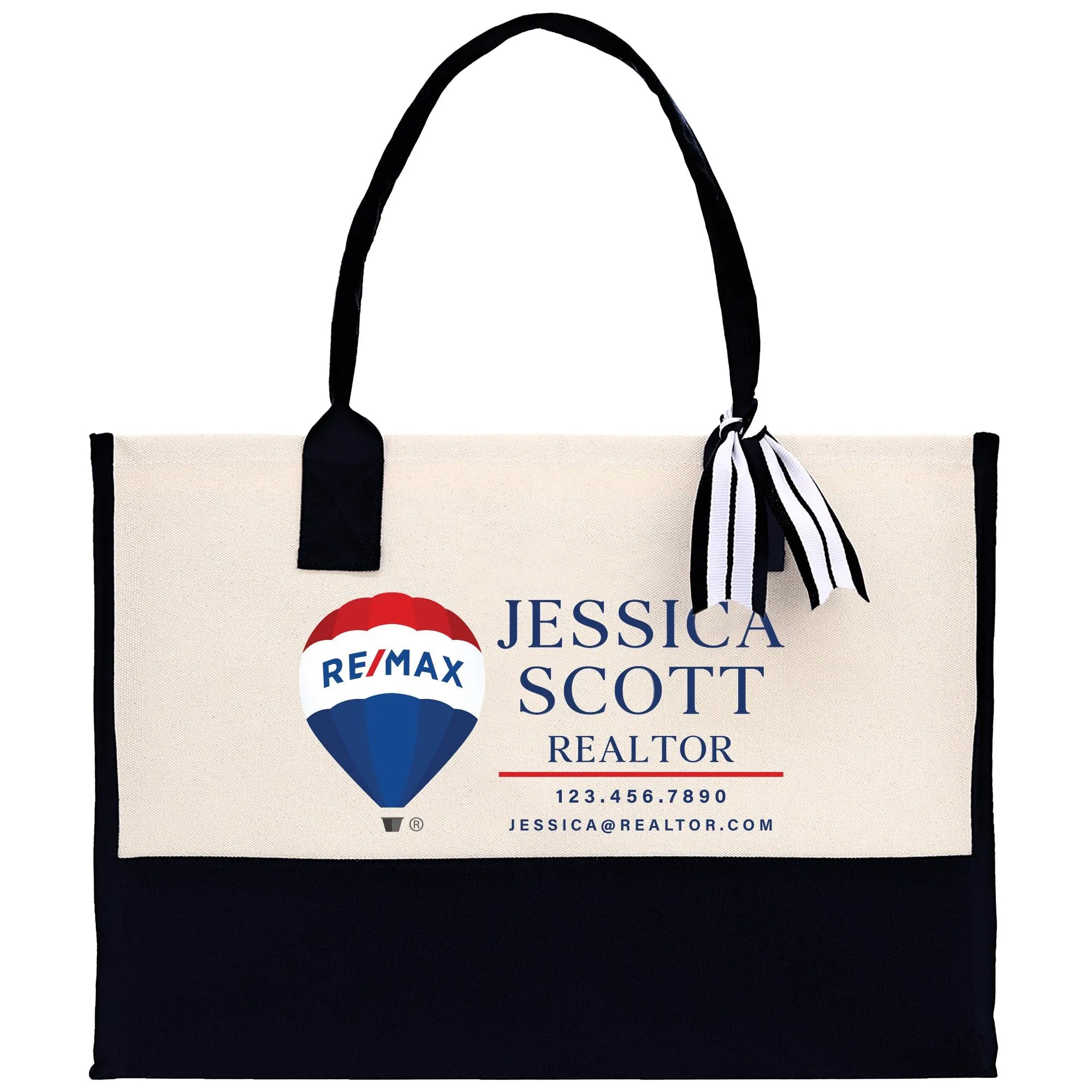 Remax Realtor Tote Bag Personalized Business Tote Custom Real Estate Agent Gift Bulk Business Logo Realtor Swag Real Estate Bag (RMXTB1004)