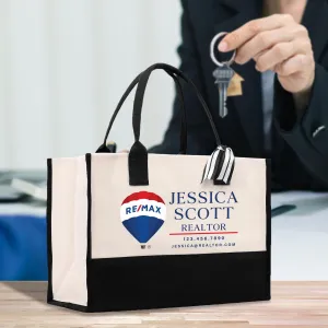 Remax Realtor Tote Bag Personalized Business Tote Custom Real Estate Agent Gift Bulk Business Logo Realtor Swag Real Estate Bag (RMXTB1004)