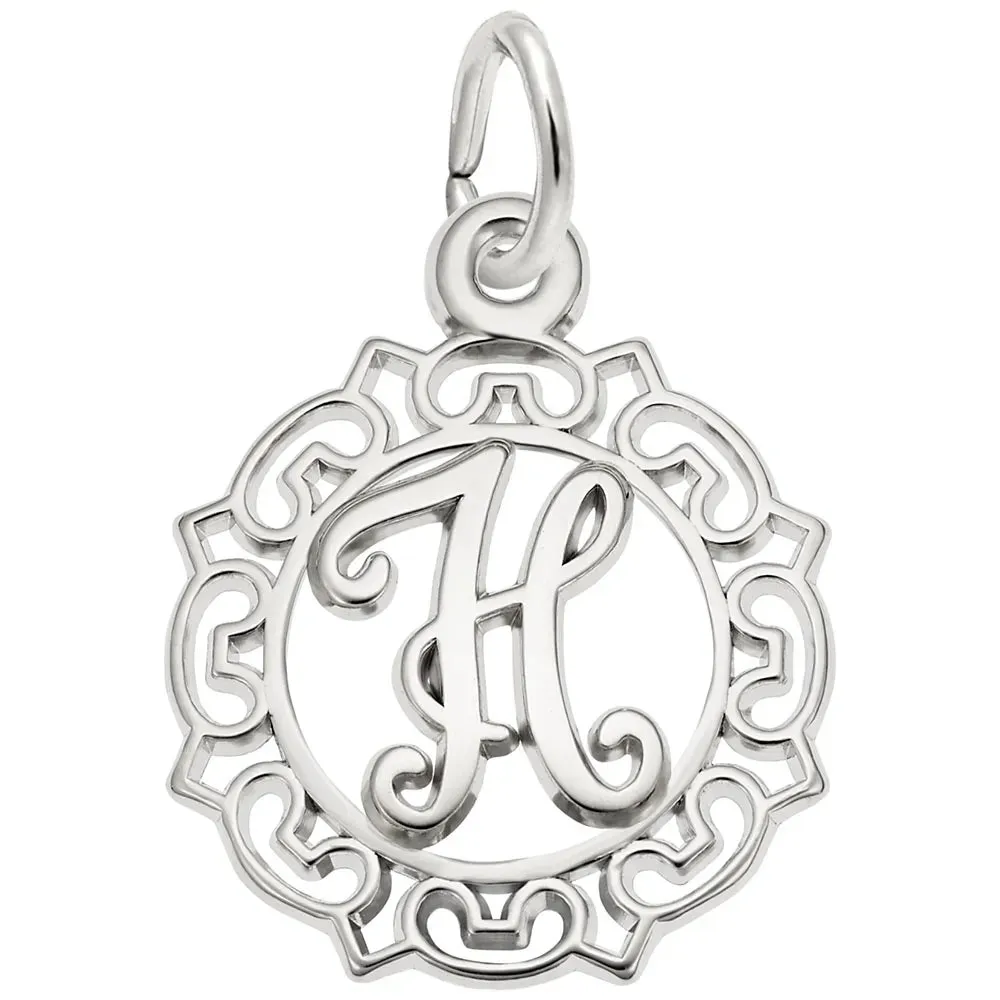 Rembrandt Charms - Ornate Script Initial H Charm - 0817-008