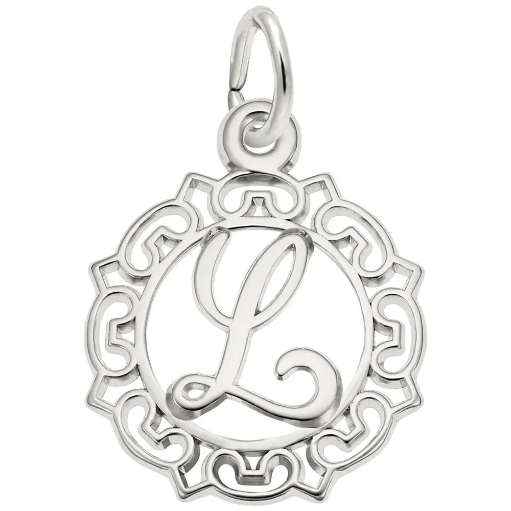 Rembrandt Charms - Ornate Script Initial L Charm - 0817-012