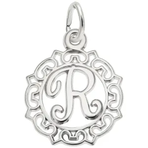 Rembrandt Charms - Ornate Script Initial R Charm - 0817-018