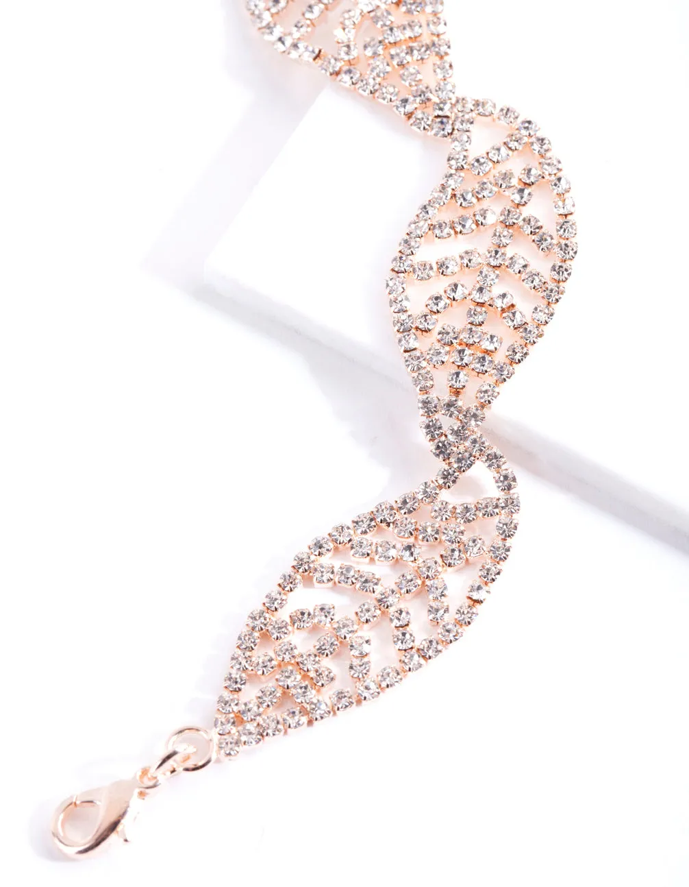 Rose Gold Cupchain Leaf Bracelet