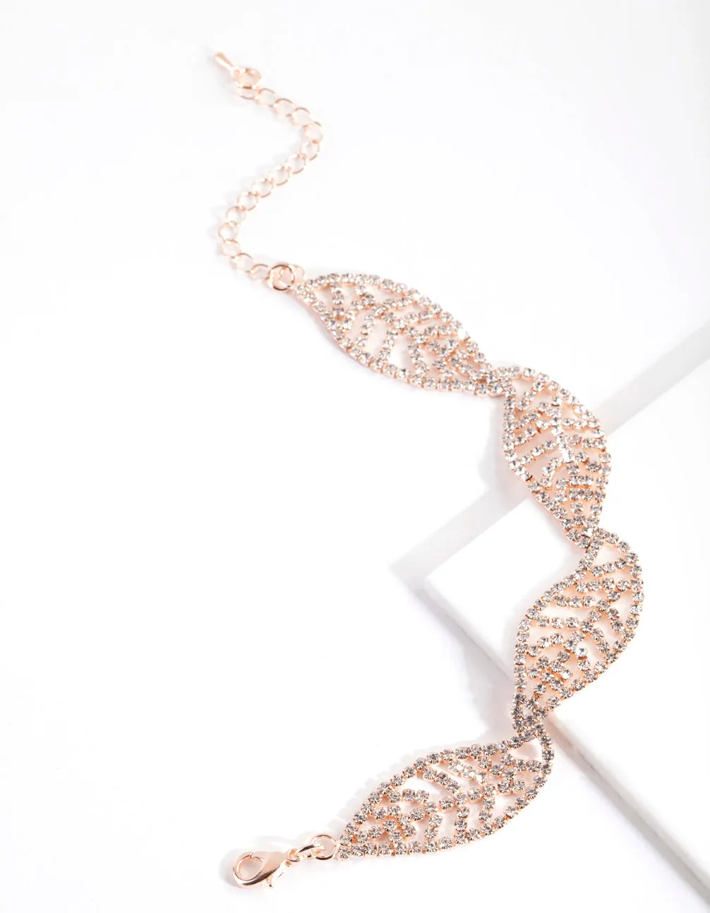 Rose Gold Cupchain Leaf Bracelet