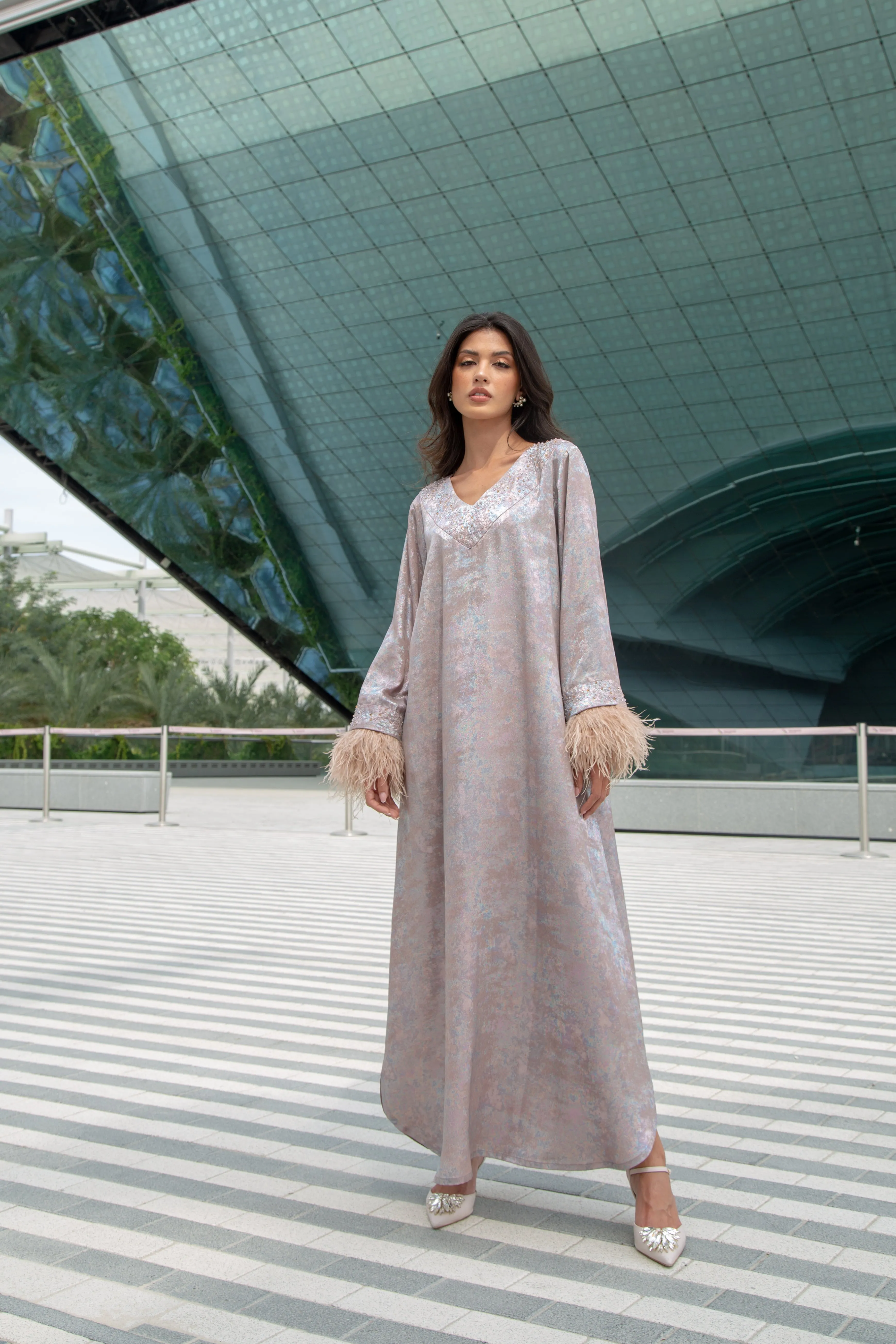 Shiny Blush Kaftan