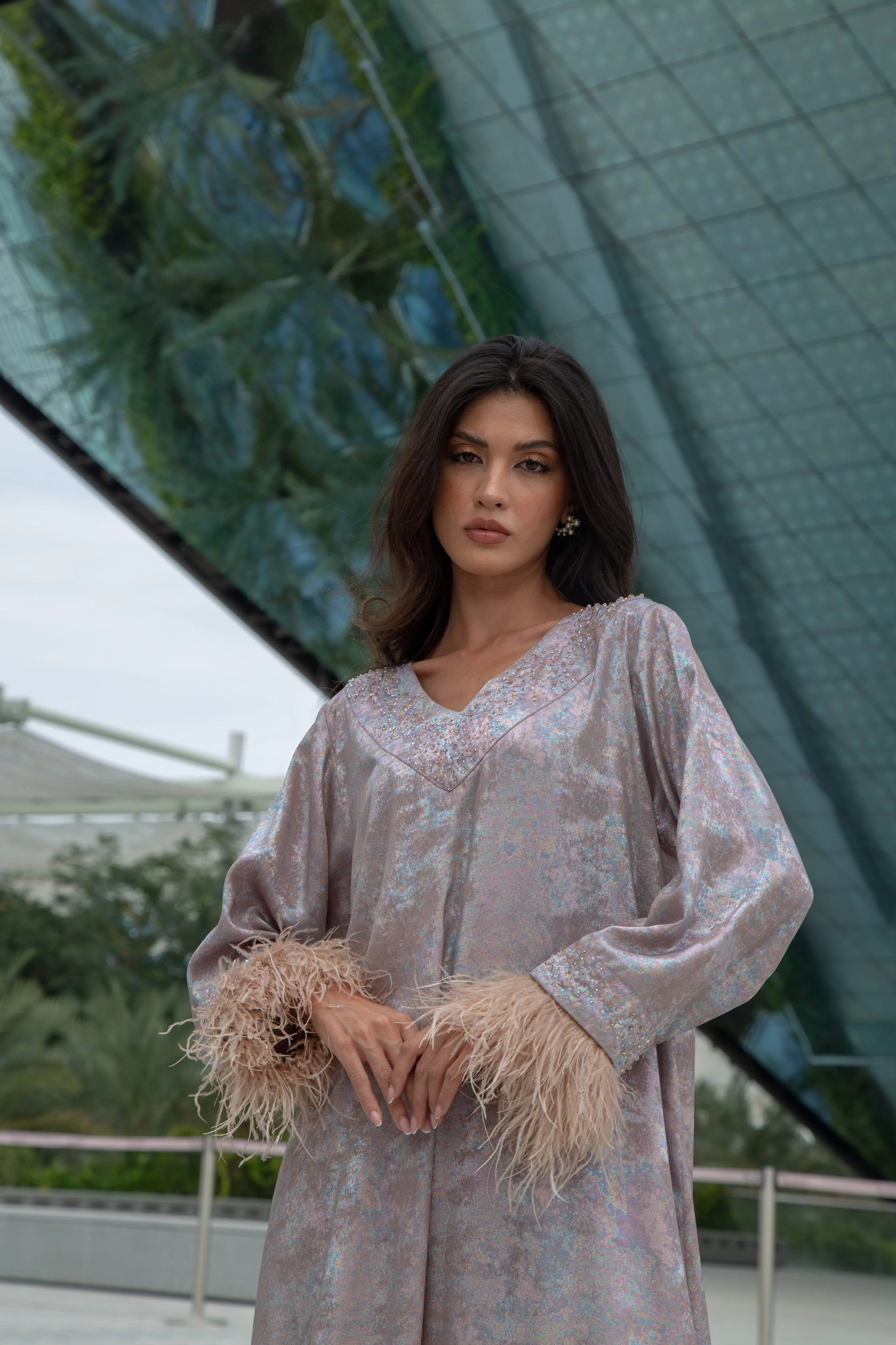 Shiny Blush Kaftan