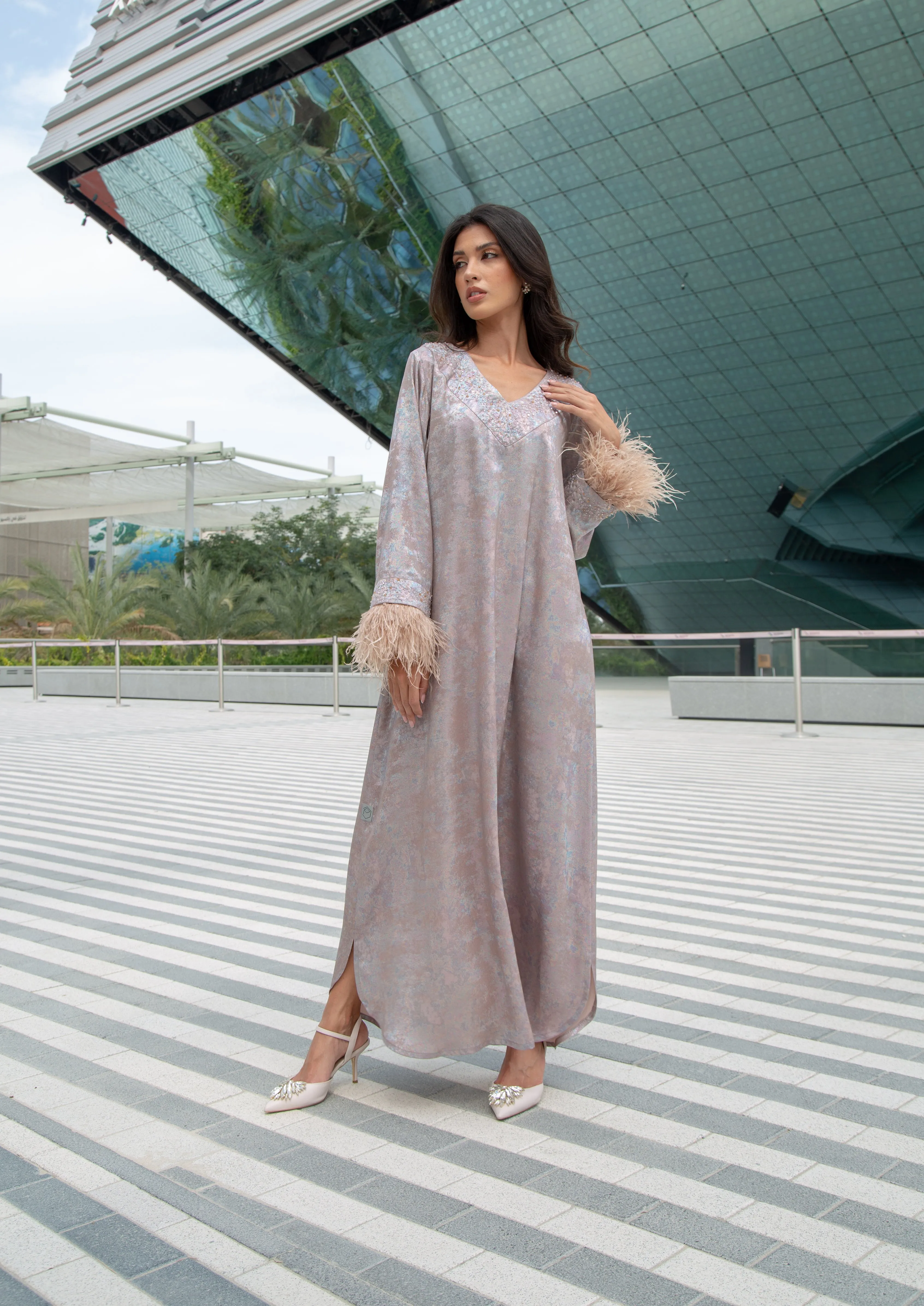 Shiny Blush Kaftan