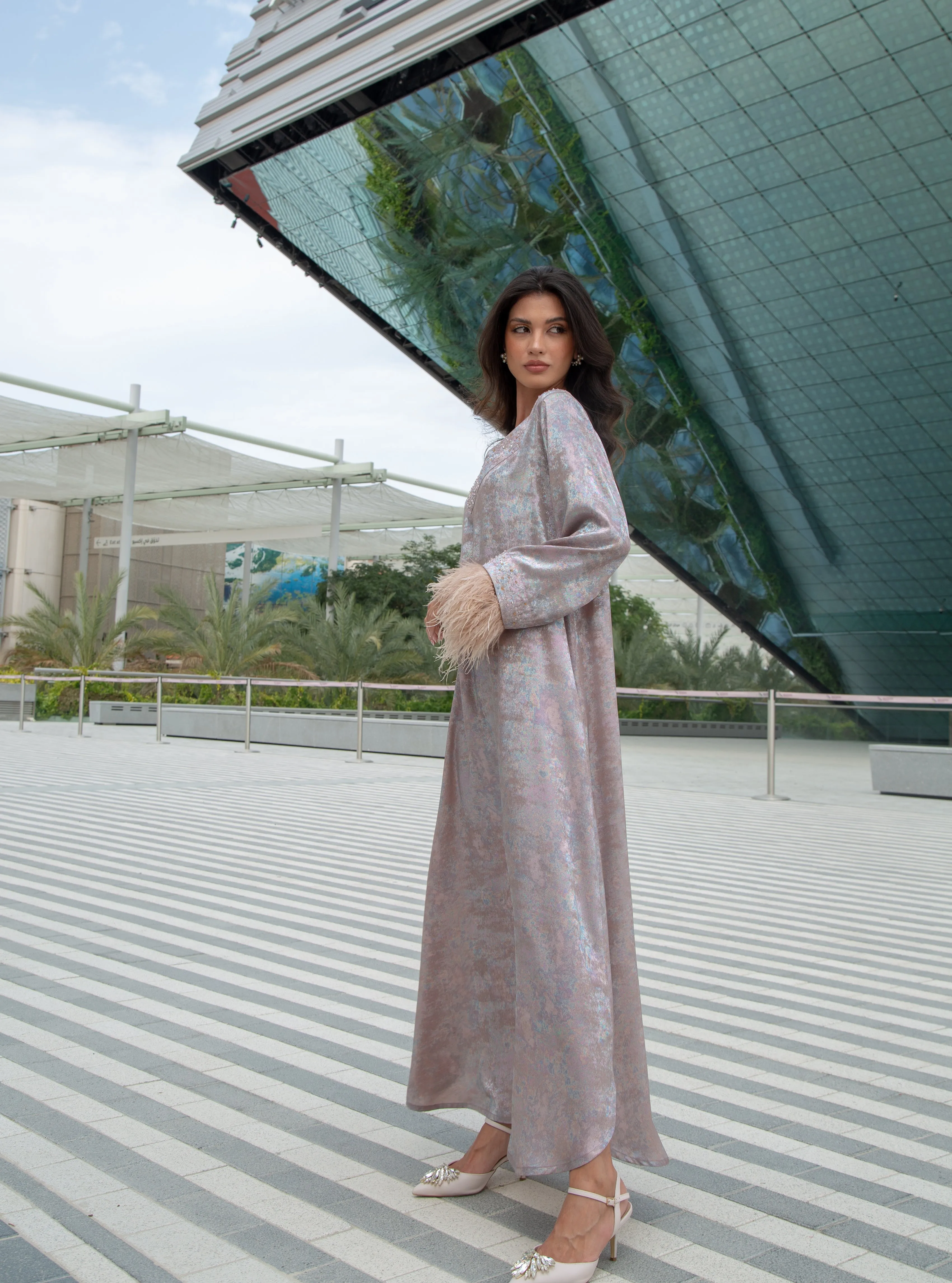 Shiny Blush Kaftan