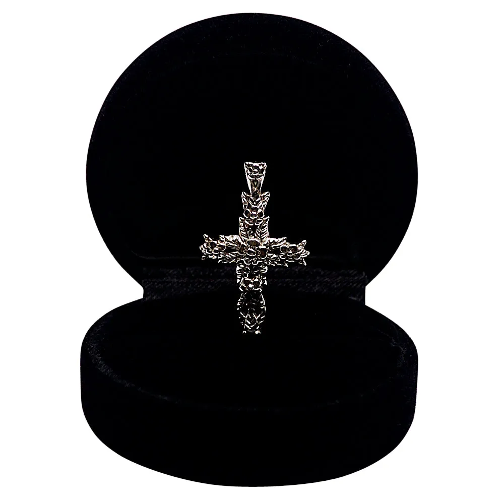 Silver Floral Cross Pendant