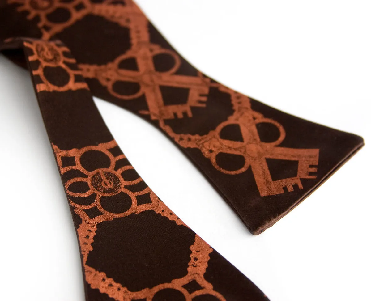 Skeleton Keys Bow Tie. Argyle Print Bowtie