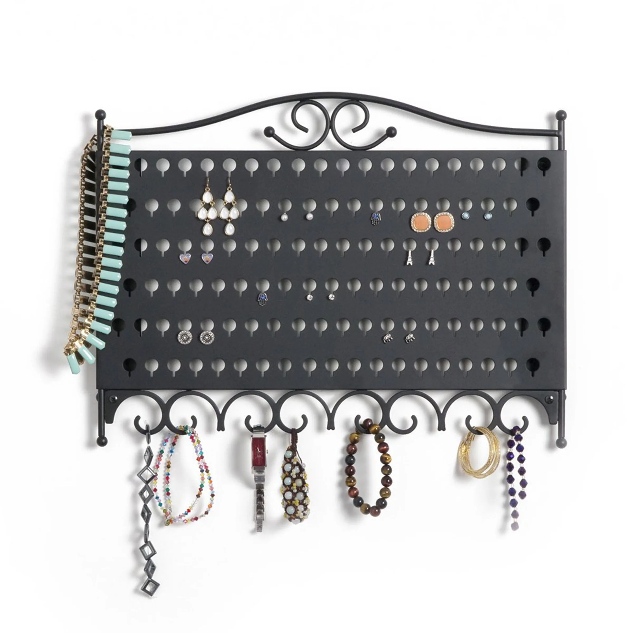 Slim Wall-Mounted Jewelry & Earring Organizer