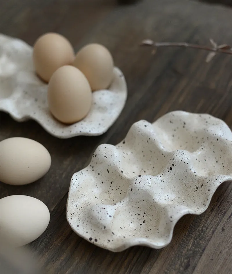 Speckled Organic Shaped Egg Tray