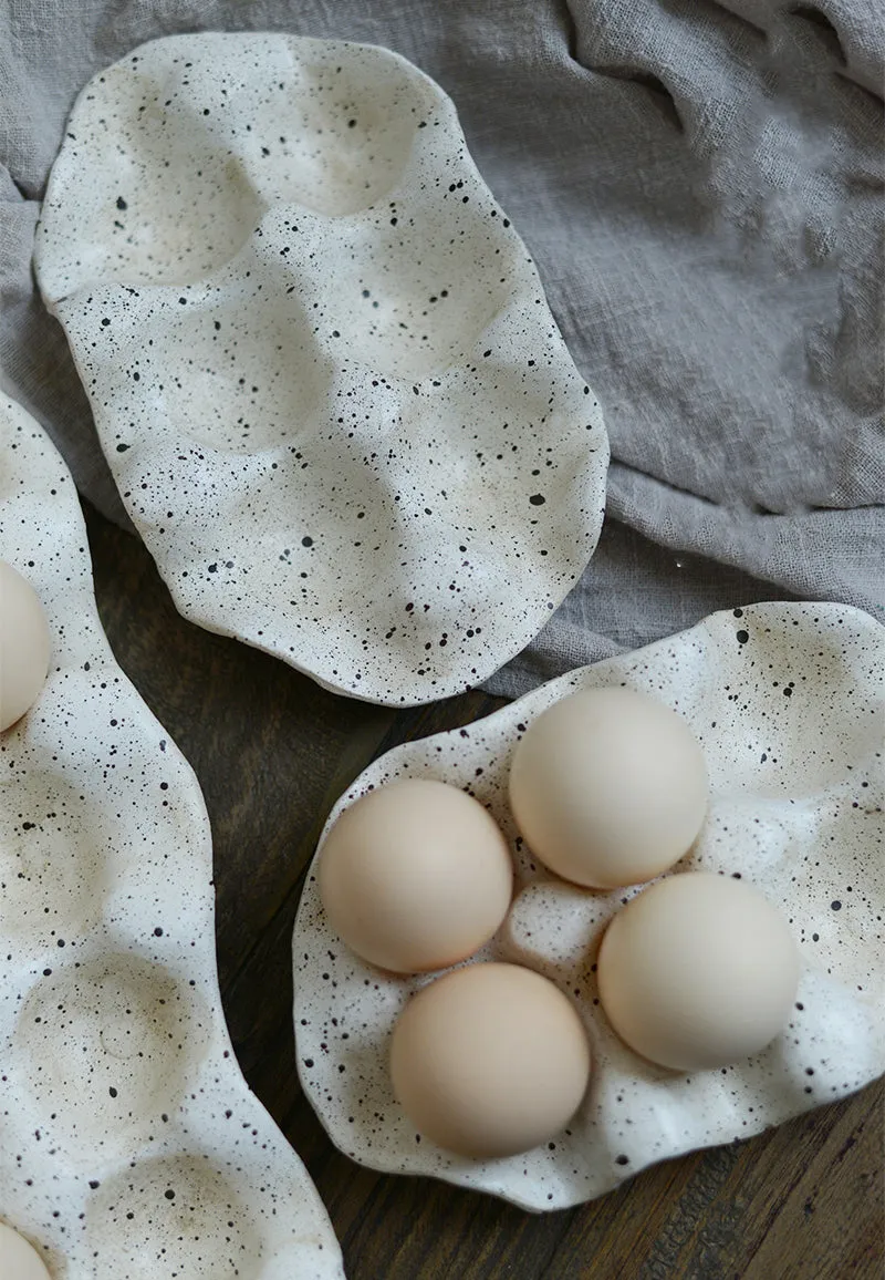 Speckled Organic Shaped Egg Tray