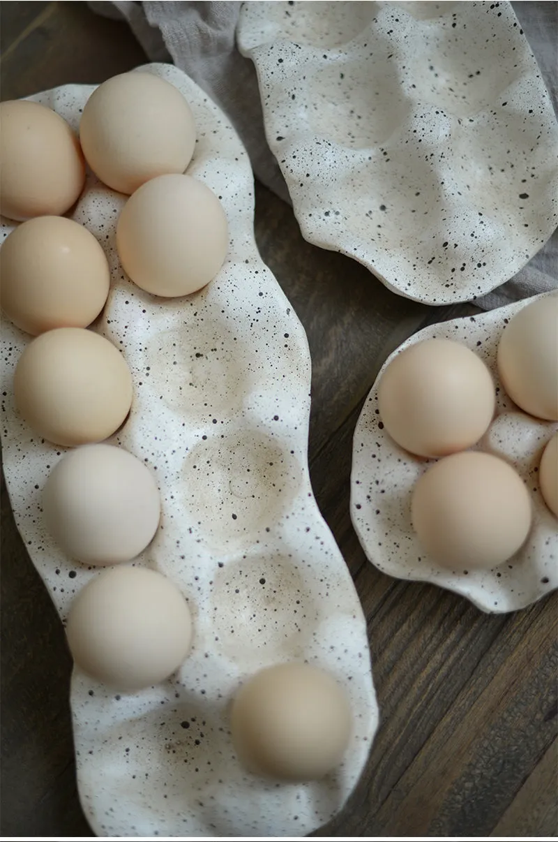 Speckled Organic Shaped Egg Tray