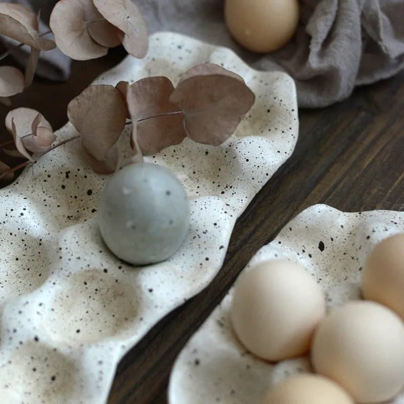 Speckled Organic Shaped Egg Tray