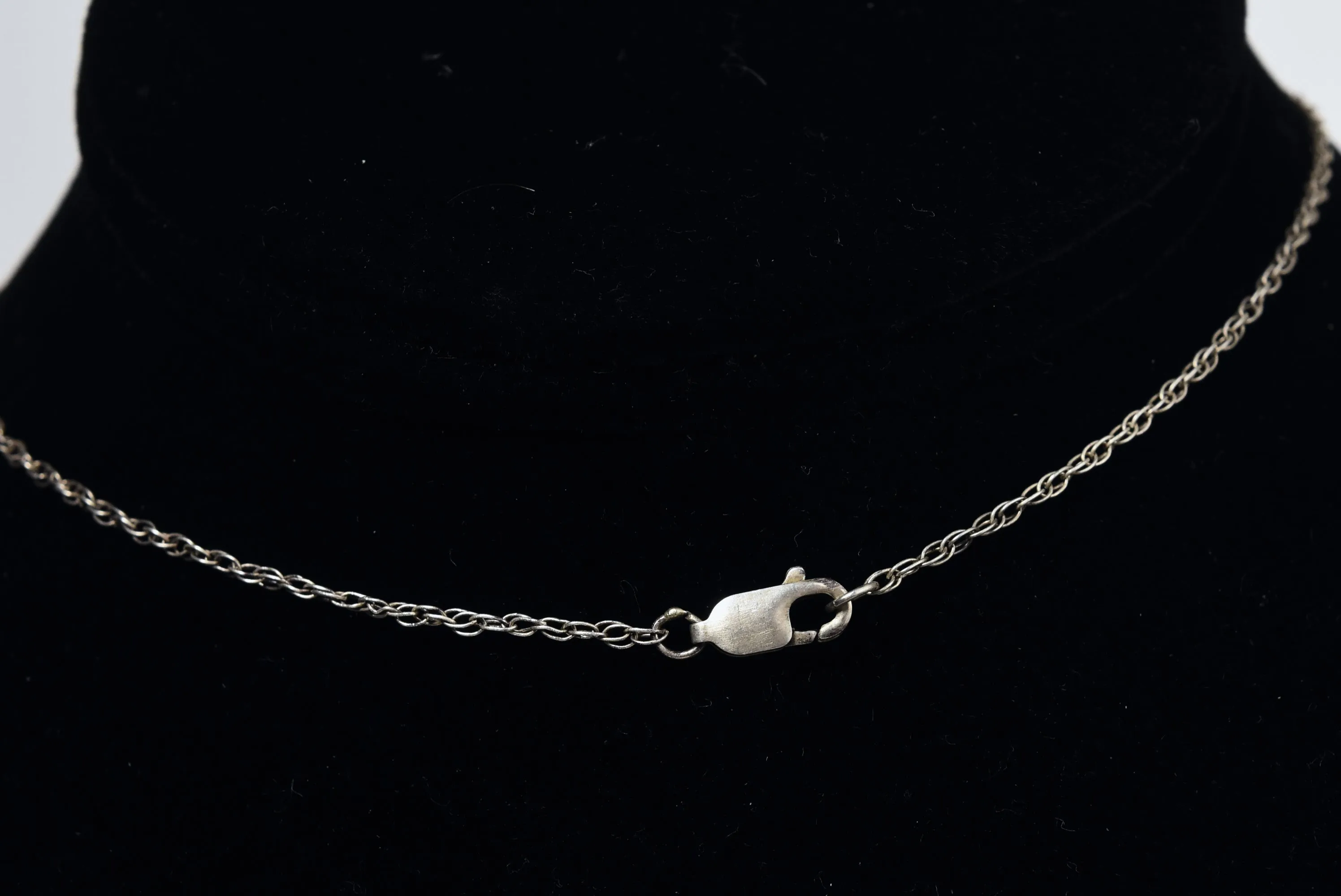 Sterling Silver Chain Necklace with Ornate Diamond Pendant