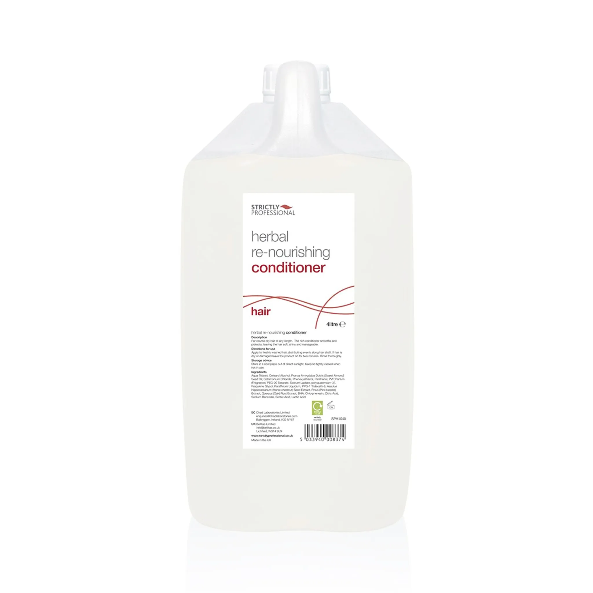 Strictly Professional Re-Nourishing Herbal Conditioner 4 Litre