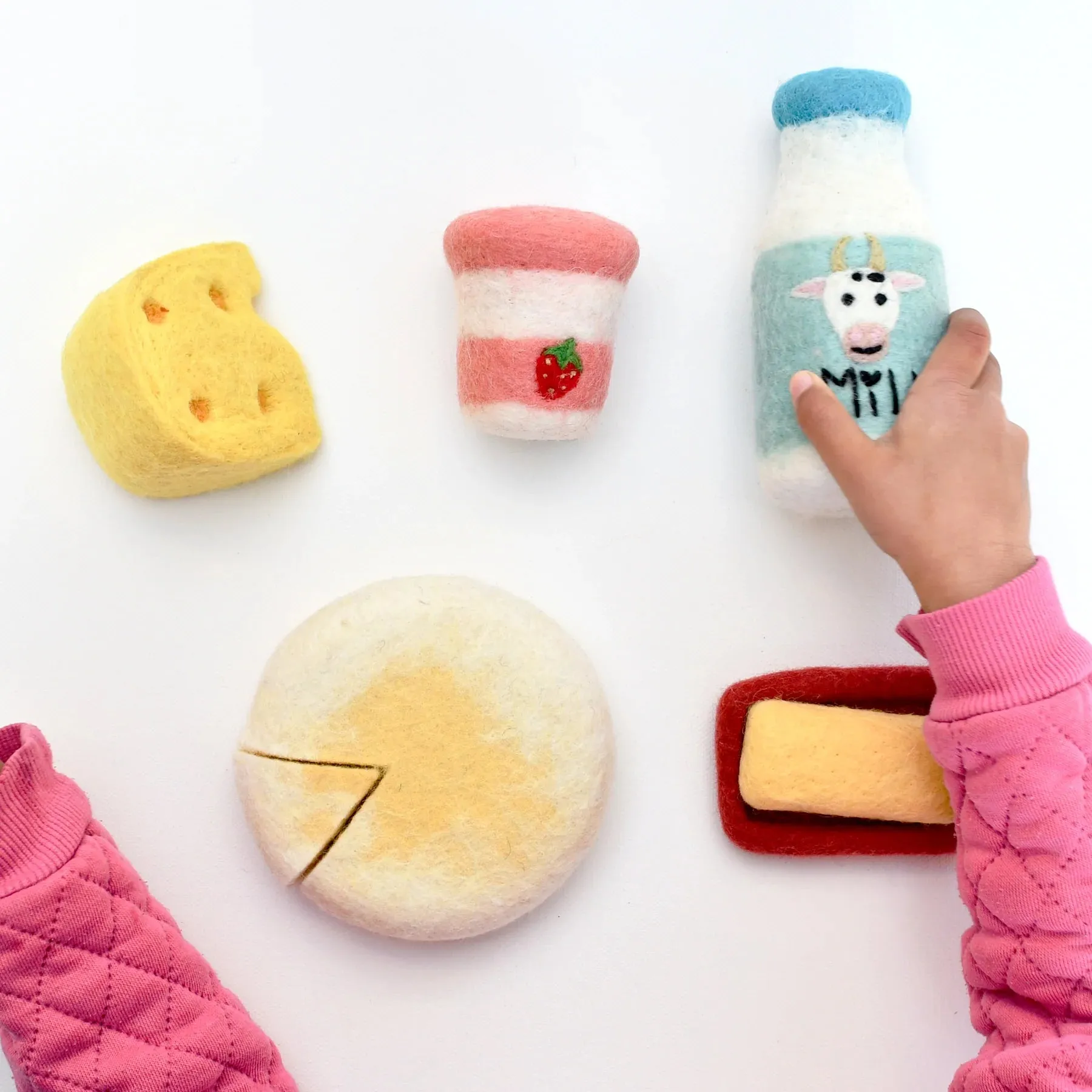 Tara Treasures Felt Food Groups Dairy Pretend & Imaginative Play Toys