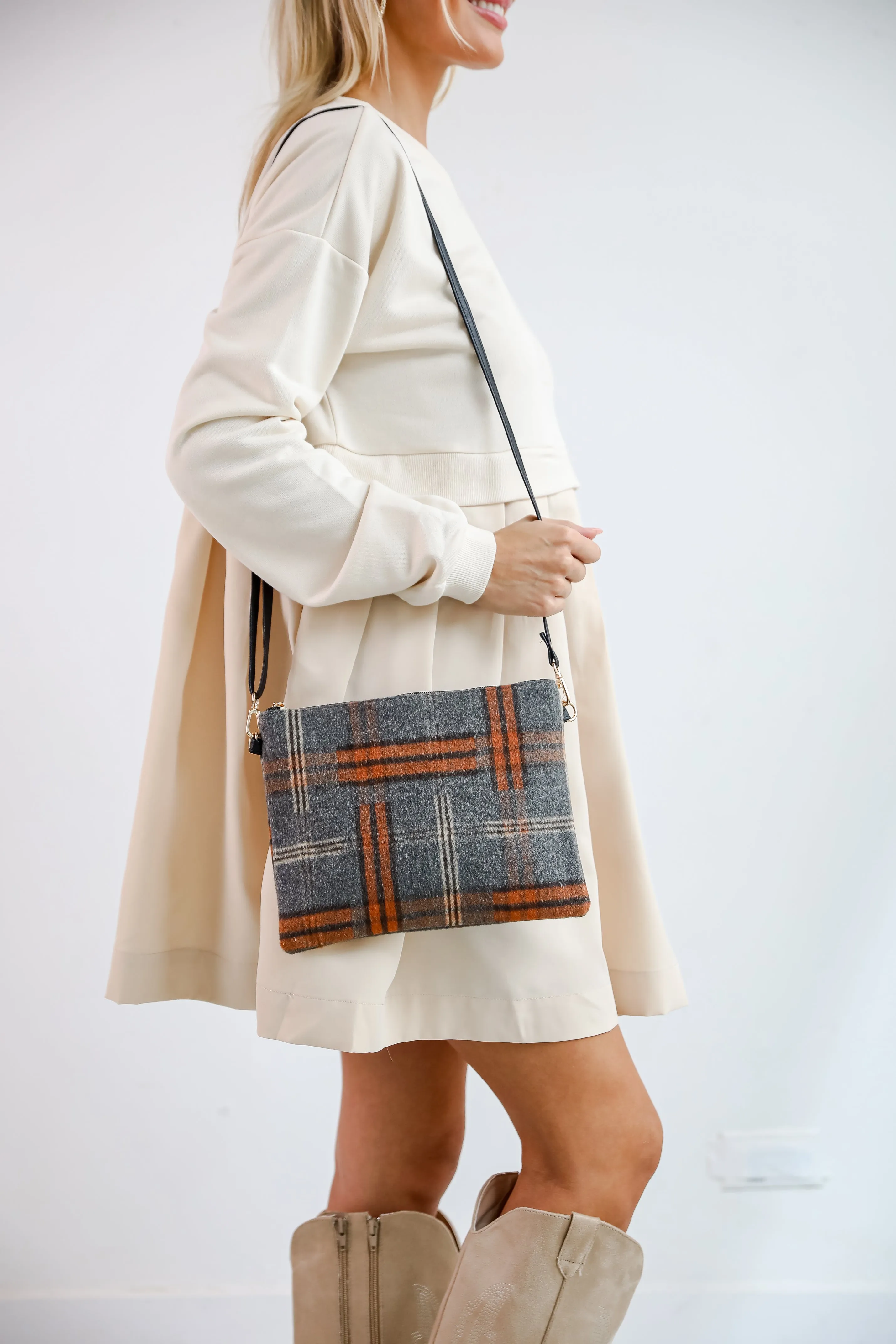 Tasteful Aesthetic Plaid Crossbody Bag