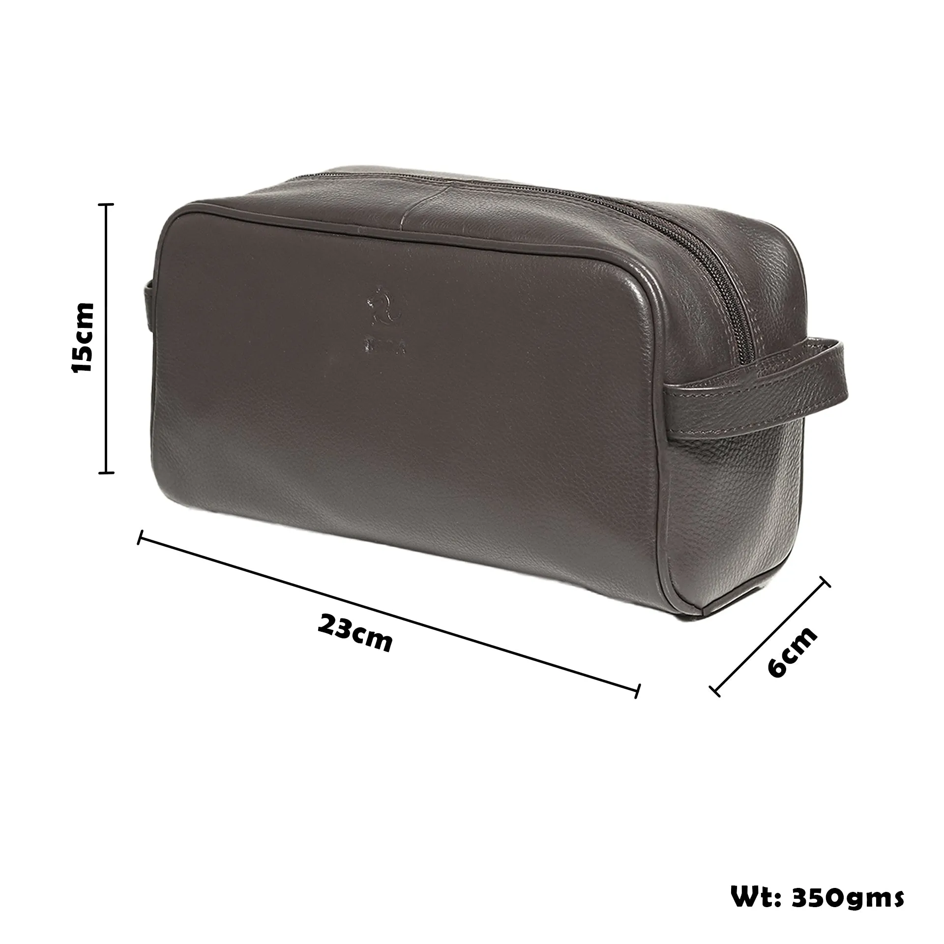 Ted Black Leather Wash Bag for Men and Women