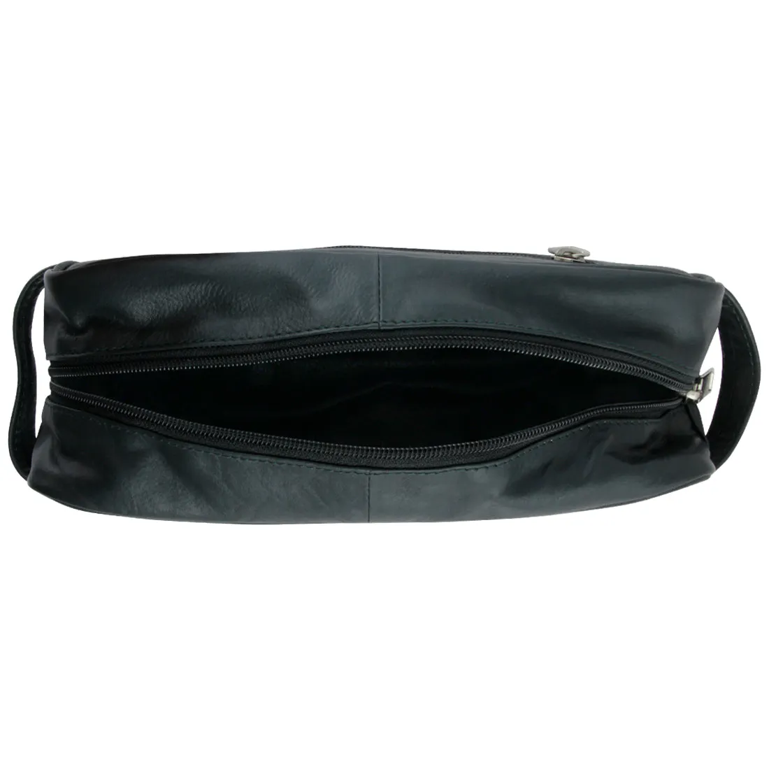 Ted Black Leather Wash Bag for Men and Women