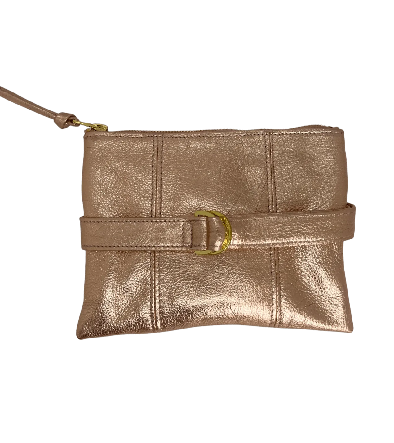 The Clutch   Belt Bag | Metallic Rose Gold