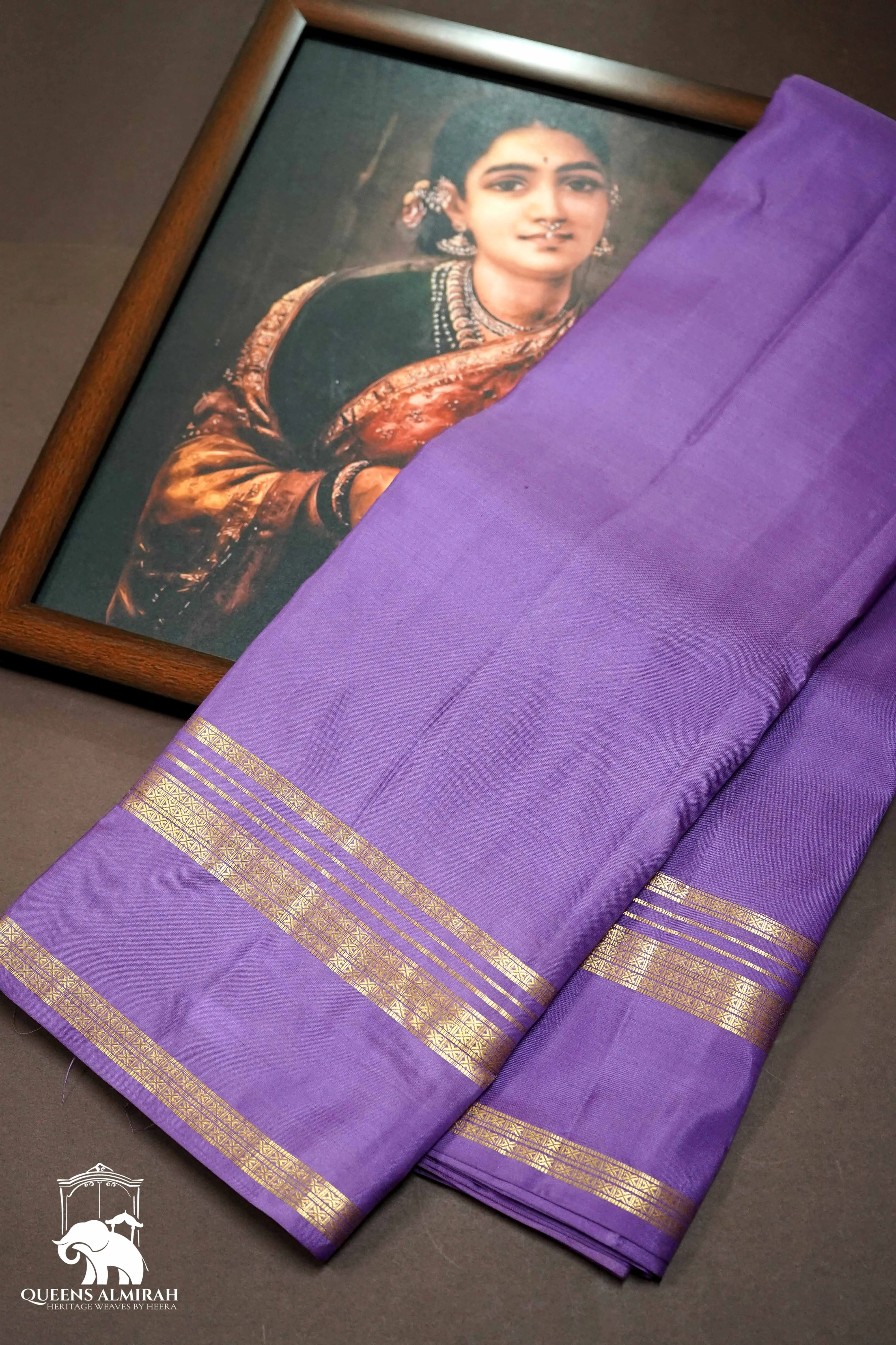 THISTLE PURPLE WITH WOVEN BORDER KANCHIVARAM SILK SAREE