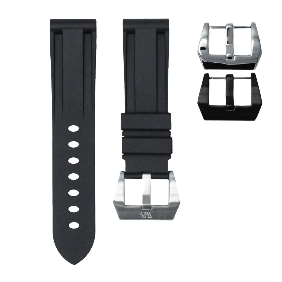 Tuxedo Black - Rubber Watch Strap For Breitling Professional Series