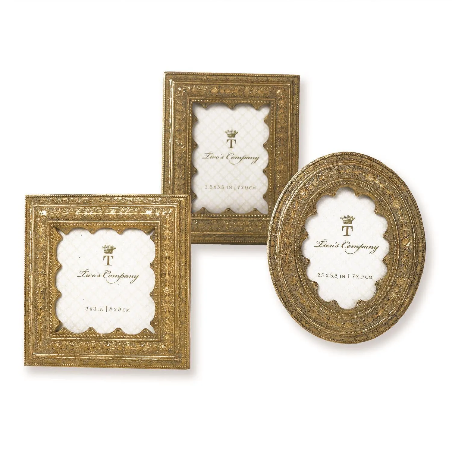 Two's Company Vermeil Ornate Photo Frame-3 Styles