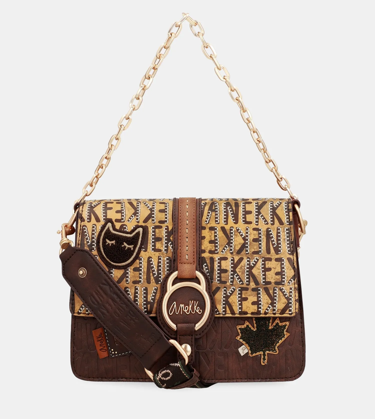 Urban brown flap shoulder bag