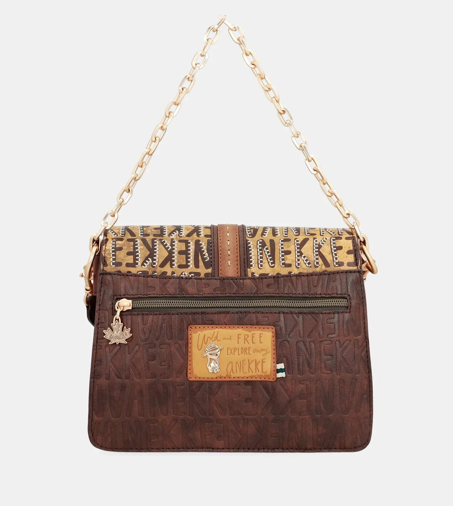 Urban brown flap shoulder bag