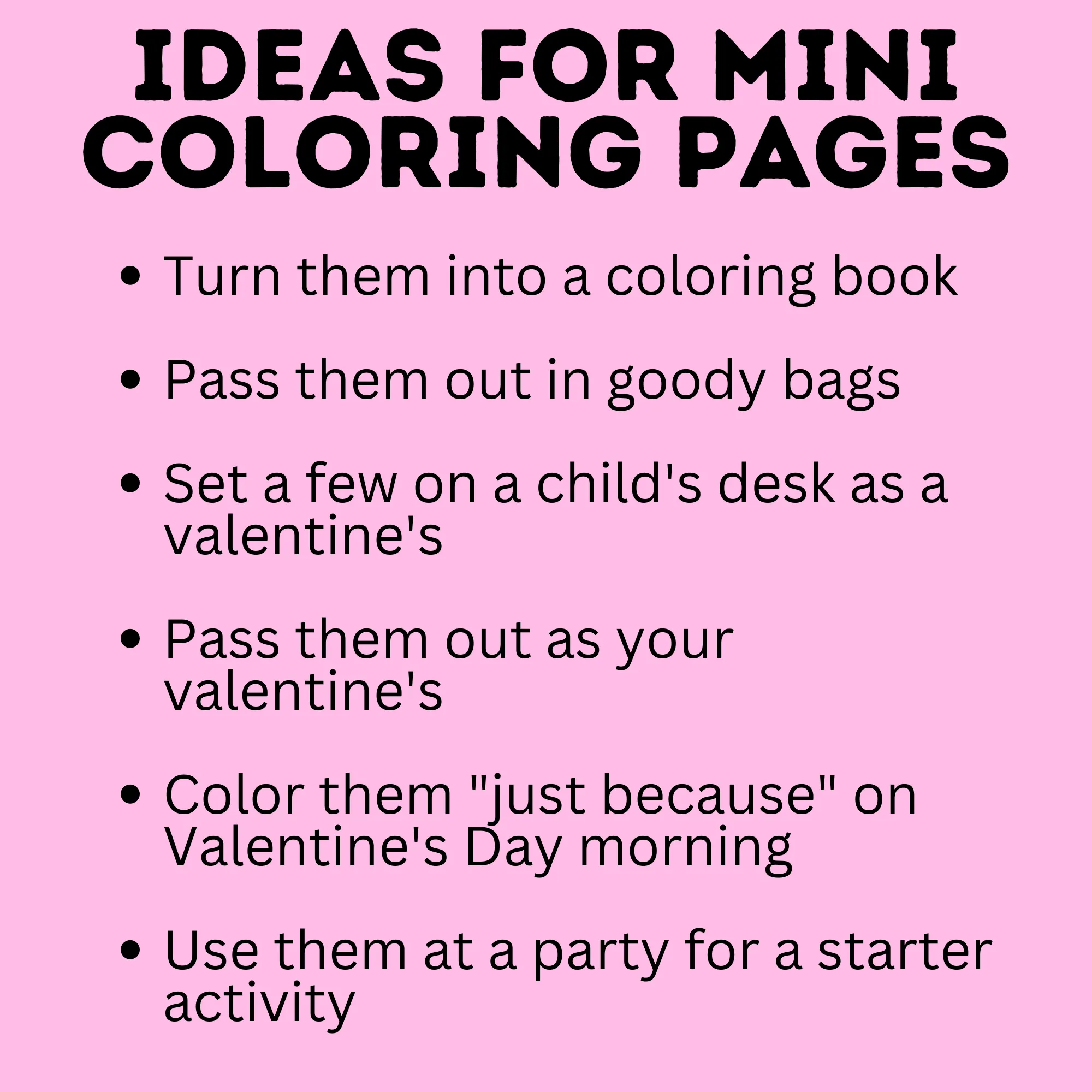 Valentine's Mini Coloring Pages for Kids