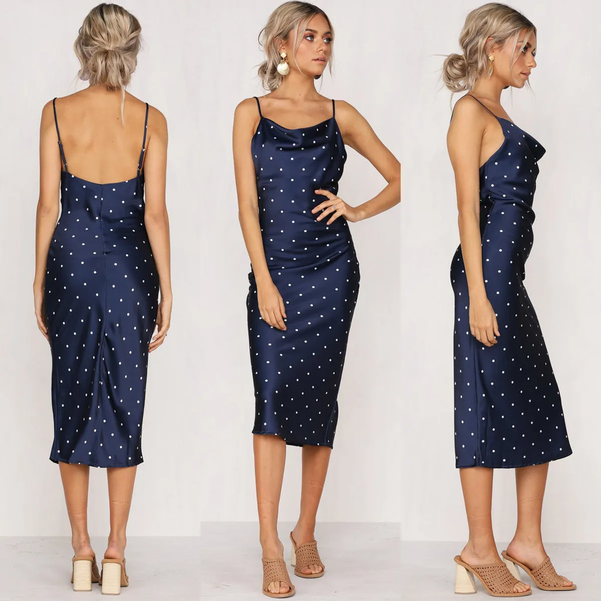 VenusFox Fashion Bodycon slim dots Dress