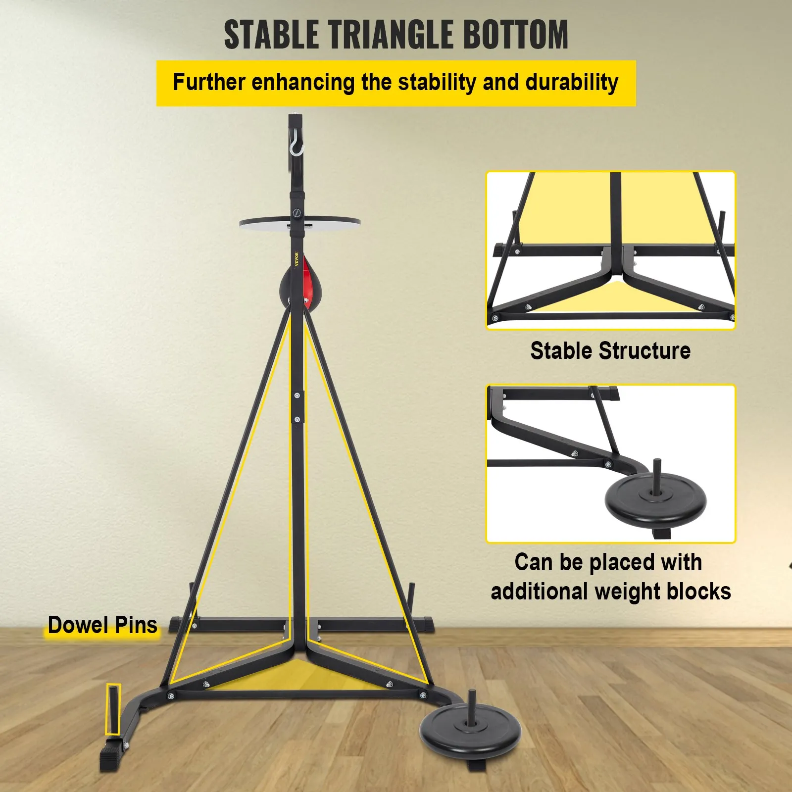 VEVOR Heavy Bag Stand with Speed Ball | Height Adjustable Punching Bag Stand