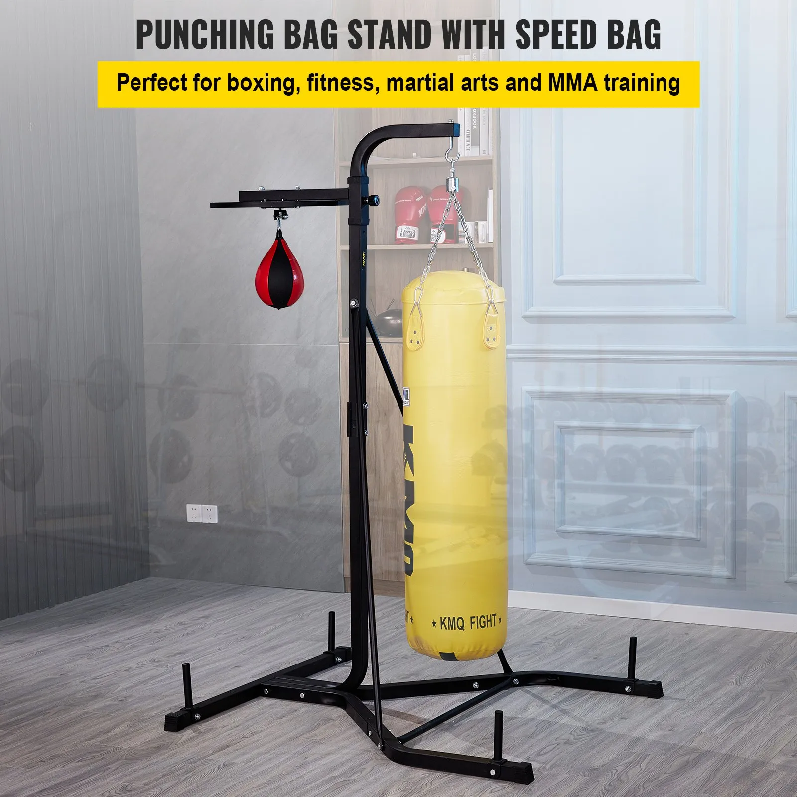 VEVOR Heavy Bag Stand with Speed Ball | Height Adjustable Punching Bag Stand