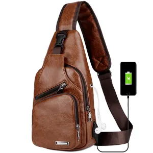 Warterproof USB Charging Sling Bag