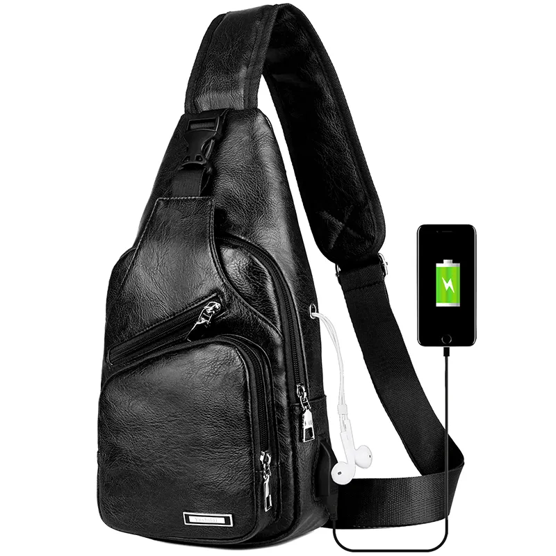 Warterproof USB Charging Sling Bag