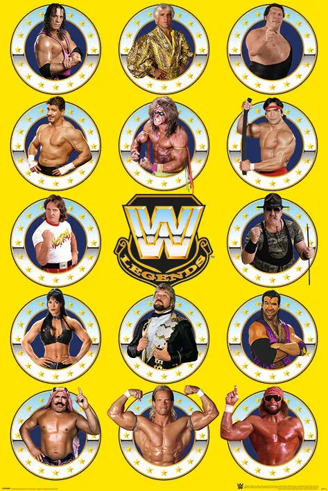 WWE Wrestling "14 Legends" Classic Superstars Poster - Pyramid International