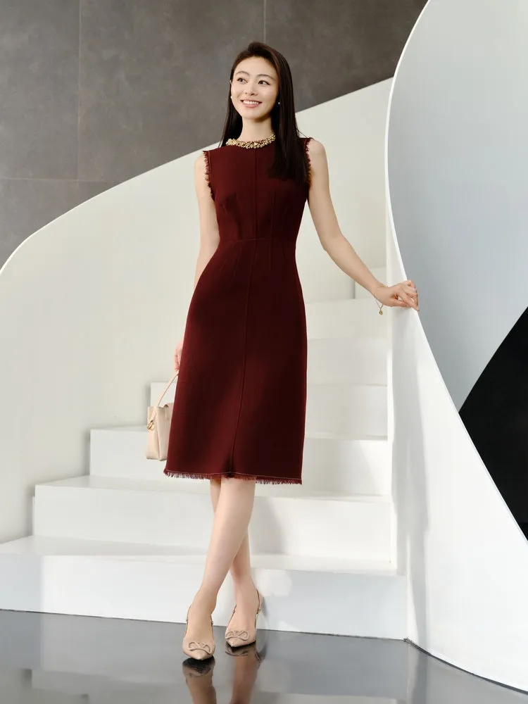 YAYING Elegant Pure Wool Dress