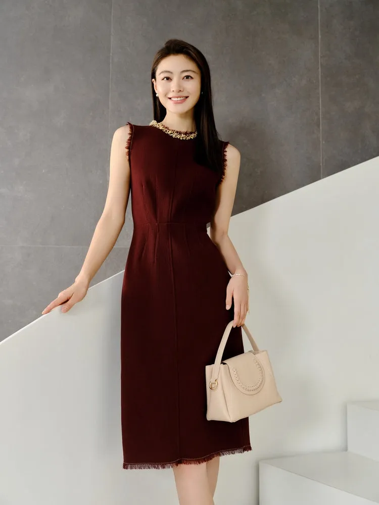 YAYING Elegant Pure Wool Dress